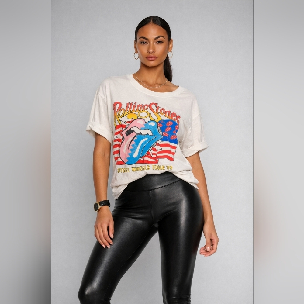 NWOT Day Rolling Stones White Cotton Tshirt Sz S